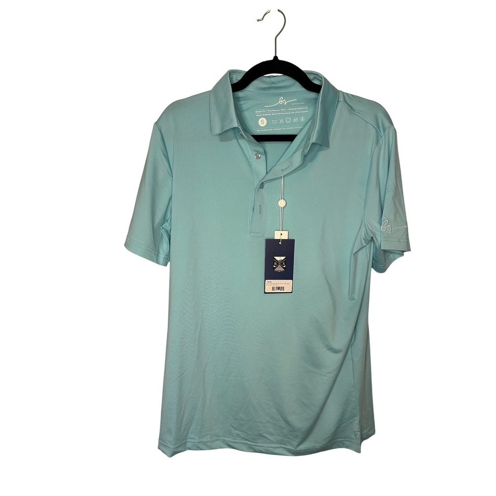 Boston Scott Golf Links Collection Polo Shirt Mens Small Solid Sky Blue